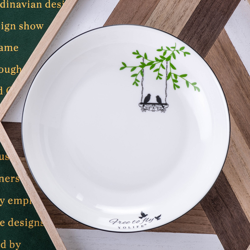 Household ceramics tableware dish dish dish creative new FanPan breakfast dish dish fish dish beefsteak circular plate