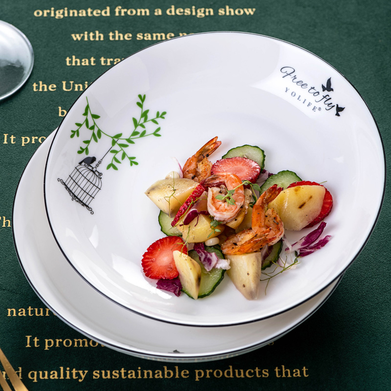 Household ceramics tableware dish dish dish creative new FanPan breakfast dish dish fish dish beefsteak circular plate