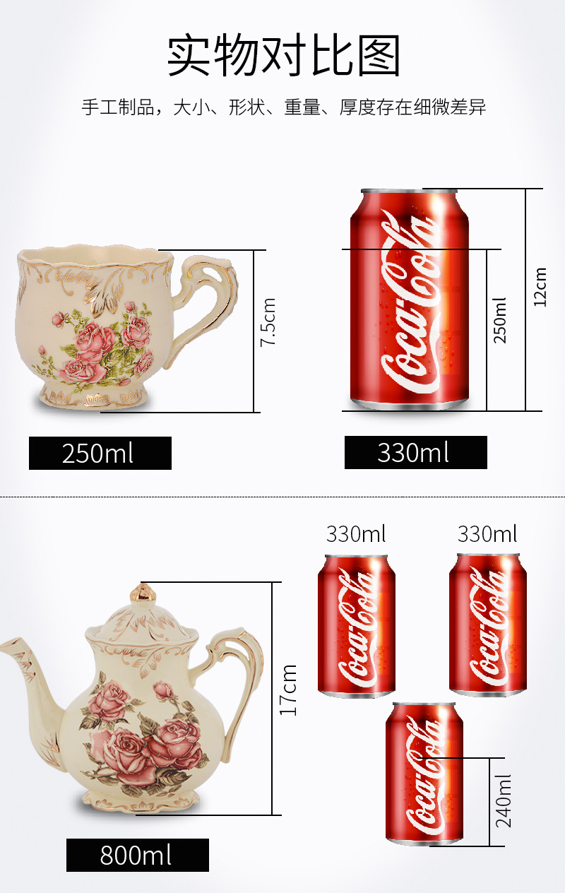 Coffee cup sets red cup Europe type English afternoon tea cup tea pottery cups and saucers household glass with grace