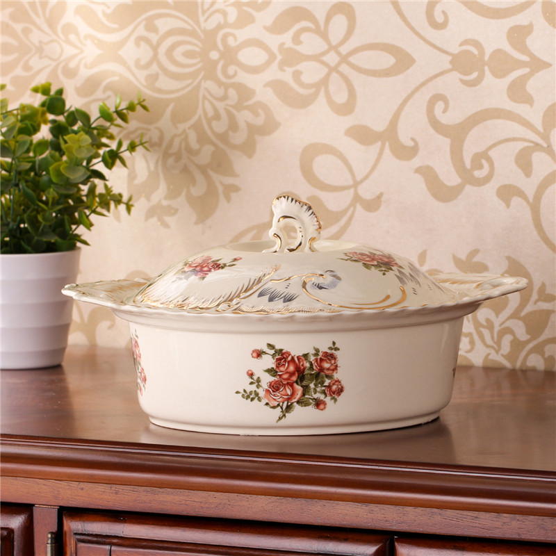 Boil soup pot stew pot with small saucepan domestic large bowl of soup pot ears ceramic soup pot pot soup soup pot