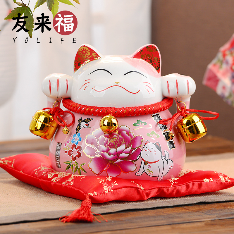 Piggy bank ceramic plutus cat furnishing articles large opening housewarming gift shop small Piggy bank Japan fortune cat