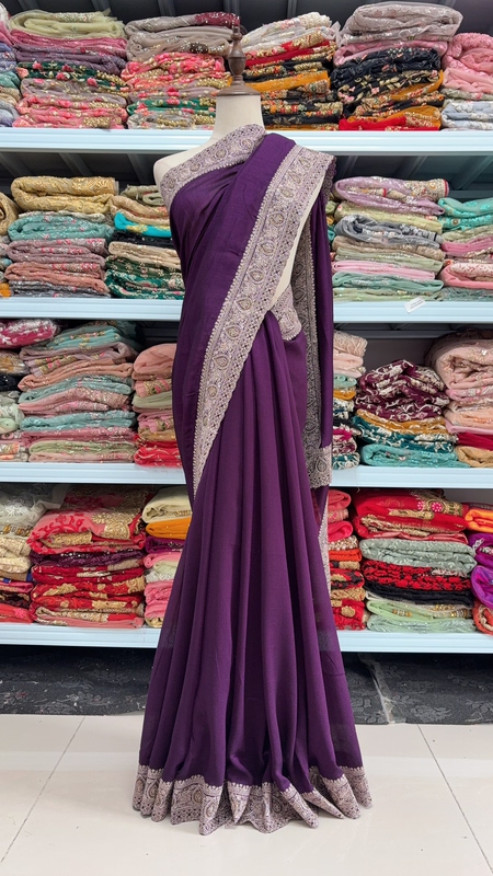 New Benefits: Brand New Indian Pure Silk Embroidered and Beaded Saree Clothing, Real Photos, Free Shipping