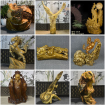 Natural solid wood wood carving ornaments creative home living room decoration crafts weathered wood tree root art Wood art root carving