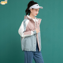 CUHK Tong Girl Girl Spring Autumn Clothing 2021 New 12 12 13 Large Code Loose Tooling Jacket 15 Year Old Girl Foreign Air