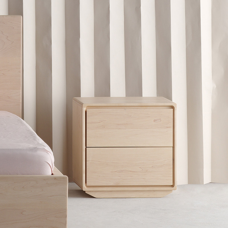 Yi carved solid wood furniture Hal bedside table simple original design black walnut hard maple cherry drawer wood wax oil