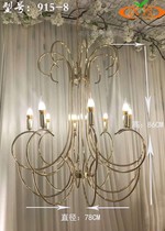 New European double crystal chandelier 12 wrought iron gilded aerial ceiling decoration wedding wedding arrangement props