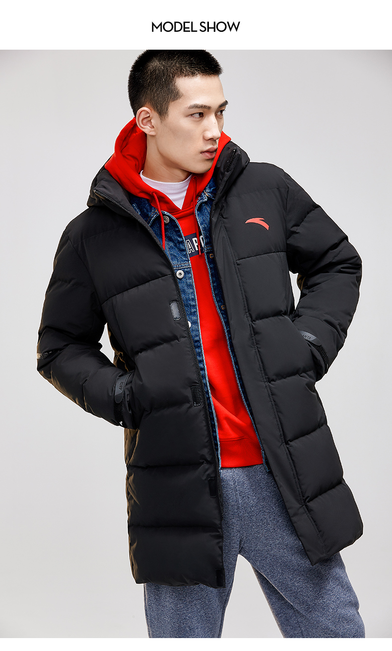 Anta down jacket nam áo khoác dài 2019 áo gió mới ấm áp áo gió dày lên áo thể thao áo phao lông vũ nam