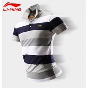 Li Ning ngắn tay áo polo mùa hè nhanh chóng làm khô mỏng thoáng khí ve áo T-Shirt thường chạy thể dục thể thao lỏng lẻo áo sơ mi