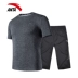Anta sport suit nam thể thao mùa hè mới mỏng chạy thể dục thoáng khí tay ngắn năm quần hai mảnh - Thể thao sau Thể thao sau