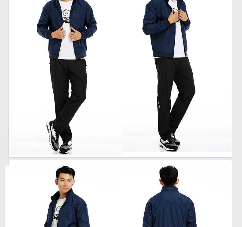 Anta nam áo khoác thể thao 2018 new casual đứng cổ áo jacket mùa xuân thể thao dây kéo cardigan áo sơ mi nam áo khoác gió thể thao
