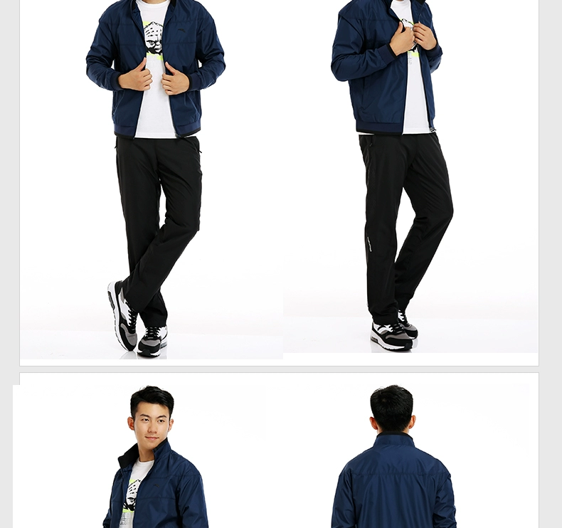 Anta nam áo khoác thể thao 2018 new casual đứng cổ áo jacket mùa xuân thể thao dây kéo cardigan áo sơ mi nam