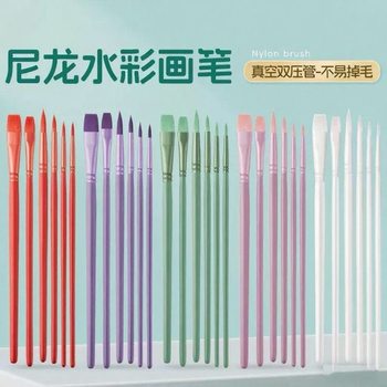 Nylon hair oil paint brush set watercolor gouache paint pen morandi color paint brush digital oil painting