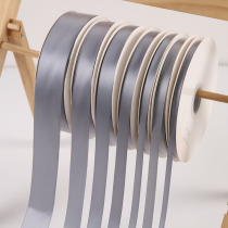 0 6-4cm wide gray polyester with round hole high-end ribbon classic gray silk ribbon with ribbon flowers gift ribbon