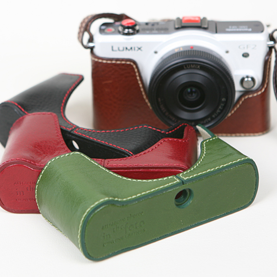 Spot clearance special price Korea theFoto Panasonic DMC-GF2 genuine leather camera cover half set of shoulder strap 4 colors