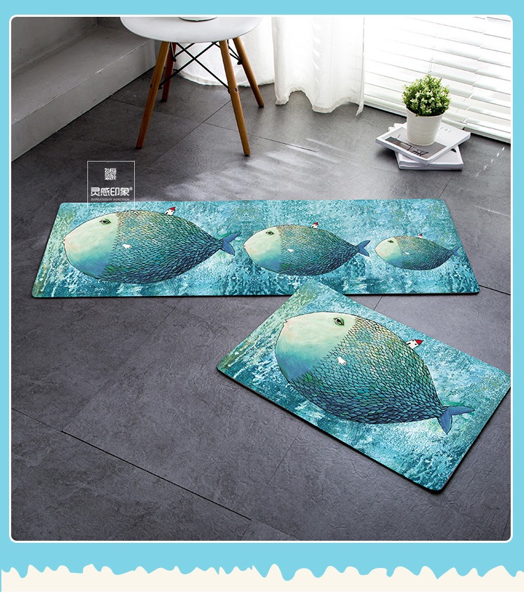 Phong cách Bắc Âu đầu giường thảm phòng ngủ cửa phòng tắm phòng tắm chống trượt mat cửa Địa Trung Hải mat - Thảm sàn thảm dậm chân