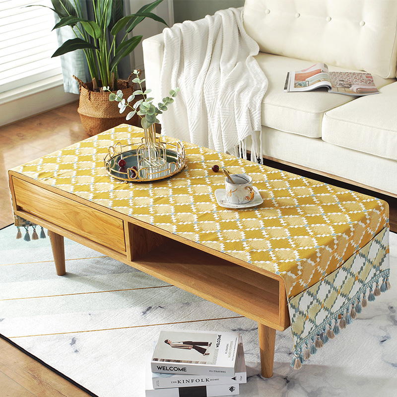 Yellow European tea table cloth Jane European living room web celebrity table cloth art modern simple table cloth cover cloth cover towel home use