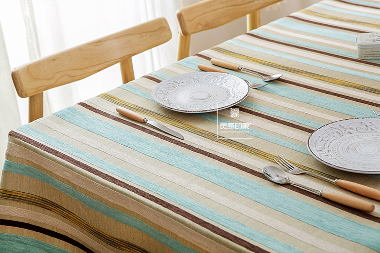 Bắc Âu ins bàn vải vuông khăn trải bàn cotton lanh nhỏ tươi bàn vải sọc bàn cà phê bàn ​​hình chữ nhật khăn trải bàn - Khăn trải bàn khăn trải bàn dưới kính