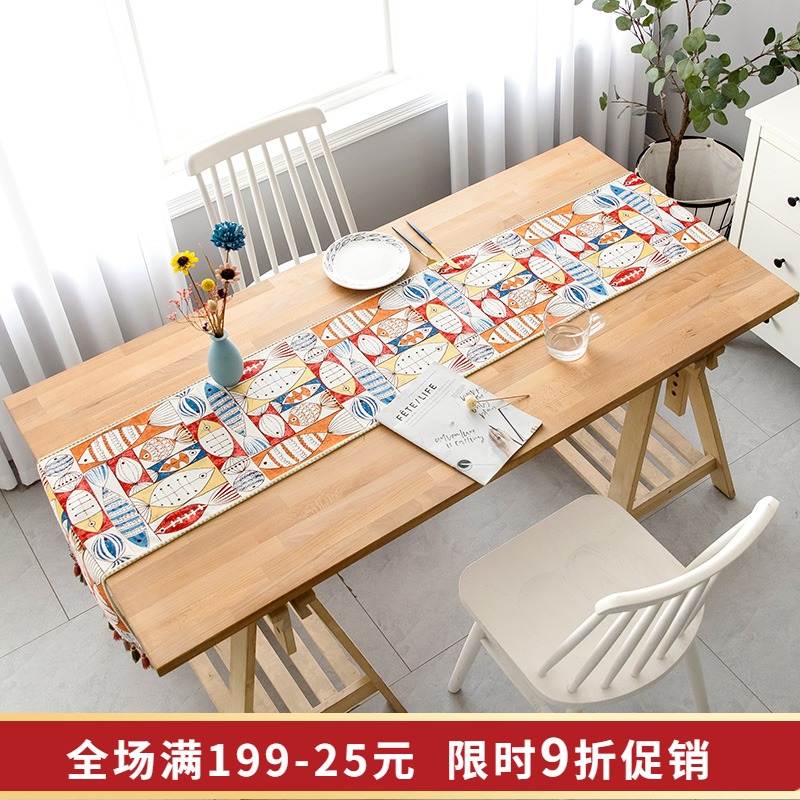 American country retro flag table tablecloth middle strip cover literary table cloth art rectangular decorative cloth