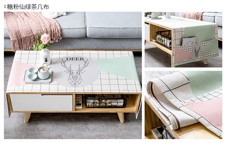 Bắc âu bông và vải lanh phòng khách bàn cà phê khăn trải bàn hình chữ nhật tủ TV bìa vải bảng vải vải hiện đại nhỏ gọn bàn cà phê mat
