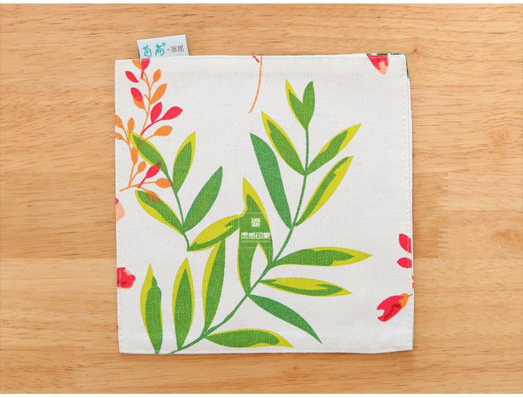 Placemat cotton linen nghệ thuật cách nhiệt thực phẩm phương tây chống bỏng coaster bảng mat nhà vuông tách trà mat bảng vải ảnh