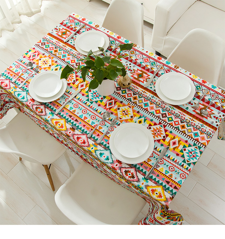 Bohemian khăn trải bàn vải gió quốc gia được trang trí khăn trải bàn hình chữ nhật bông retro vòng bảng bảng cà phê máy tính bảng - Khăn trải bàn mẫu khăn trải bàn