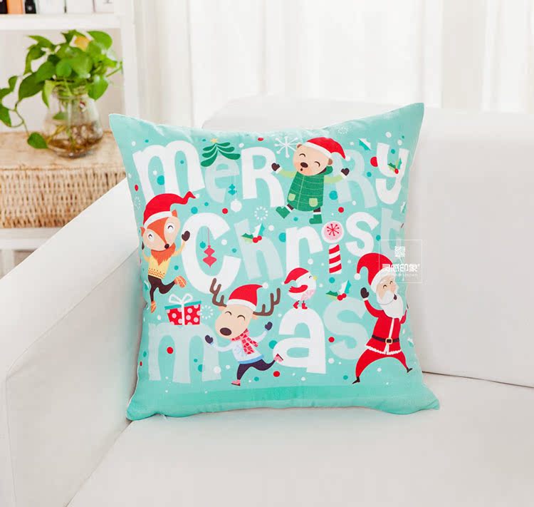 Quà tặng Giáng sinh Bắc Âu Năm mới Phòng khách Sofa Văn phòng Đệm Hoạt hình Trẻ em Lưng Tựa Gối văn phòng 2 trong 1