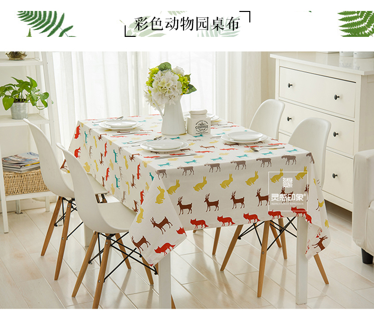 Phim hoạt hình dễ thương Nhật Bản khăn trải bàn cotton linen bảng vải trẻ em nhỏ tươi Hàn Quốc mẫu giáo máy tính bảng bàn cà phê