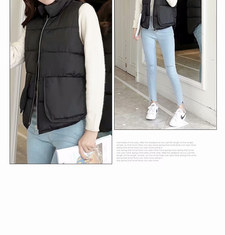 Áo vest mùa thu đông 2018 mới của phụ nữ xuống cotton Hàn Quốc ngắn lỏng lẻo độn bông áo vest áo khoác lông nữ