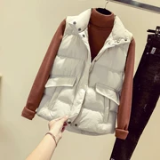 Vest nữ mùa thu đông ngắn phiên bản Hàn Quốc buông thả hoang dã 2018 mới dày ấm xuống áo vest vest vest cotton