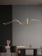 All-Copper Creative Restaurant Chandelier, Modern Minimalist Italian Light Luxury Bar Counter Designer Nordic Dining Table Irregular Long Strip Lamp