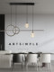 All-Copper Italian Minimalist Restaurant Chandelier, Light Luxury, Modern and Simple, High-End Eye-Protecting Dining Table Island Chandelier, Dining Room Long Strip Chandelier
