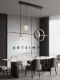 All-Copper Italian Minimalist Restaurant Chandelier, Light Luxury, Modern and Simple, High-End Eye-Protecting Dining Table Island Chandelier, Dining Room Long Strip Chandelier