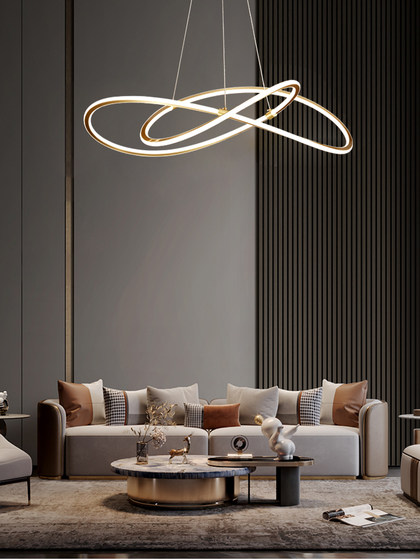 All-copper light luxury minimalist living room chandelier modern simple and atmospheric living room lamp 2026 new Nordic lighting fixtures