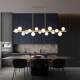Restaurant Chandelier, All-Copper Dining Table, Dining Room, Modern Minimalist Creative Cream Style Magic Bean Long Strip Light Luxury Bar Counter Chandelier