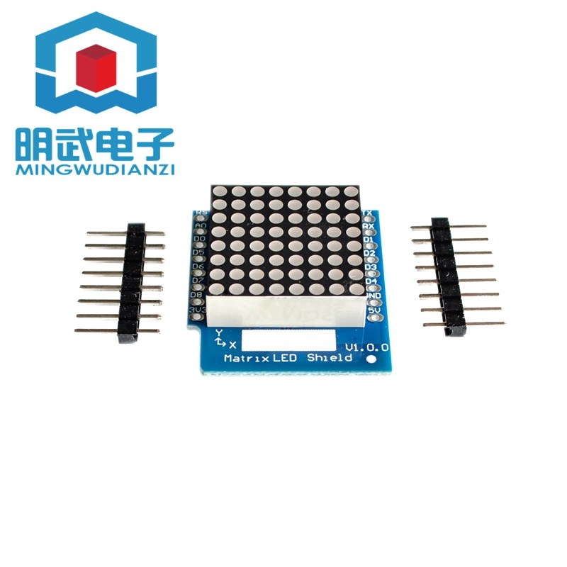 Matrix LED 屏蔽 V1.0.0 for WEMOS D1 mini 8x8矩阵 点阵LED