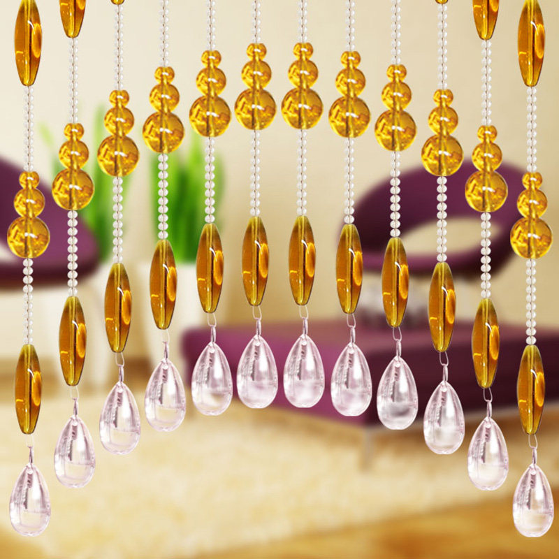 Genguan Feng Shui Door Curtain Olive Bead Crystal Bead Curtain Partition Living Room Hanging Curtain Makeup Room Kitchen Gourd Decoration Finished Product