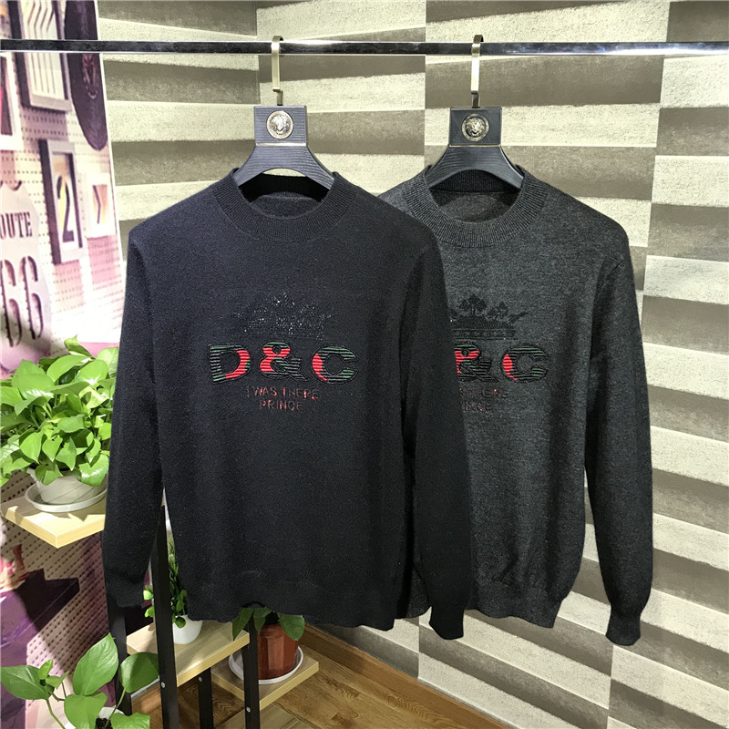 Áo len cổ lọ nhỏ nam mùa đông nhung 2018 áo len mới ấm cashmere áo len dài tay đan quần áo unisex