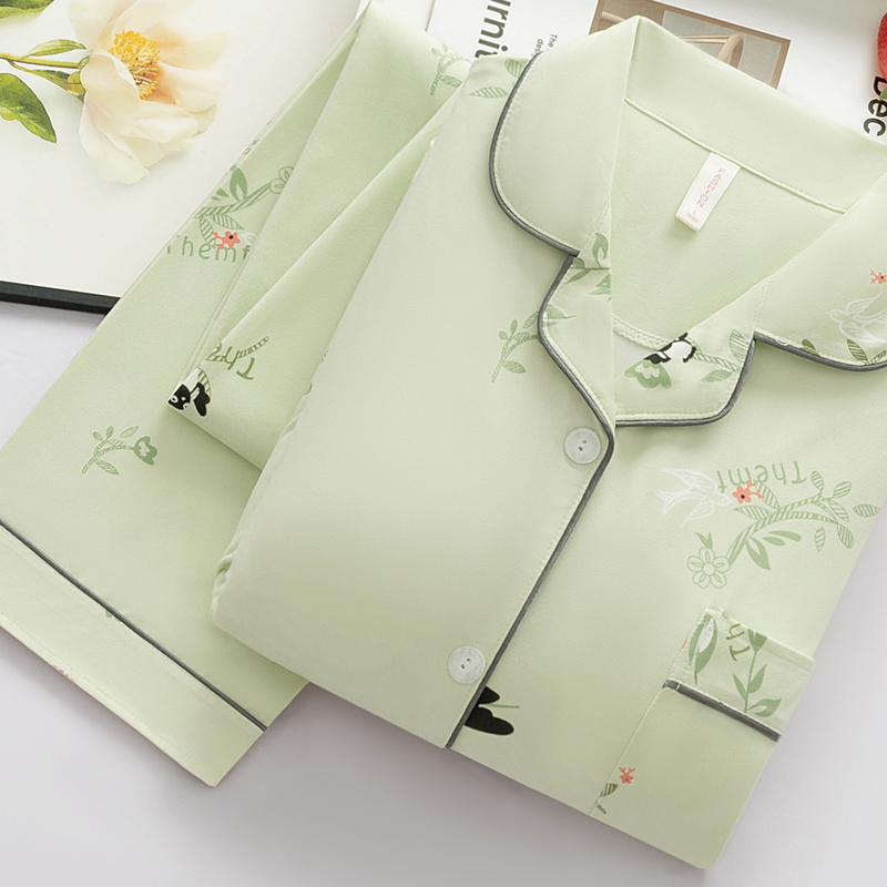 Women's Pajamas with Breast Pads 2026 New Spring & Fall Pure Cotton Fabric 100% Cotton Super Popular Loose Large Size Home Clothes
