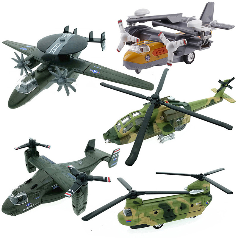Aircraft model Alloy children's toy simulation fighter transport bomber helicopter AWACS boy gift