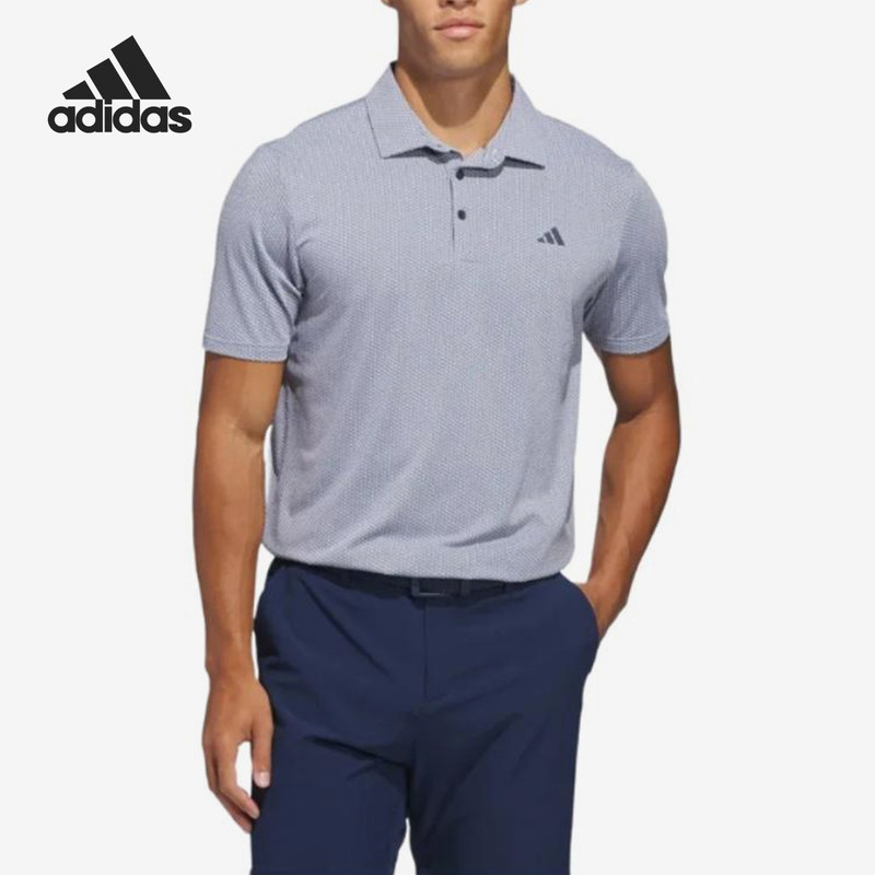 Official Authentic Adidas/Adidas Button-Down Short-Sleeved Polo Shirt New Men's Short-Sleeved Polo Shirt Jy5470