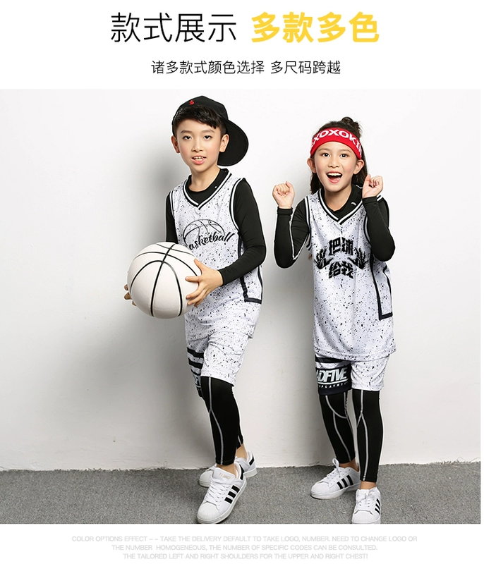 Bộ đồng phục bóng rổ cho trẻ em mùa thu và mùa đông học sinh tiểu học và trung học cơ sở đào tạo bóng rổ phù hợp với bốn bộ quần áo trẻ em mẫu giáo