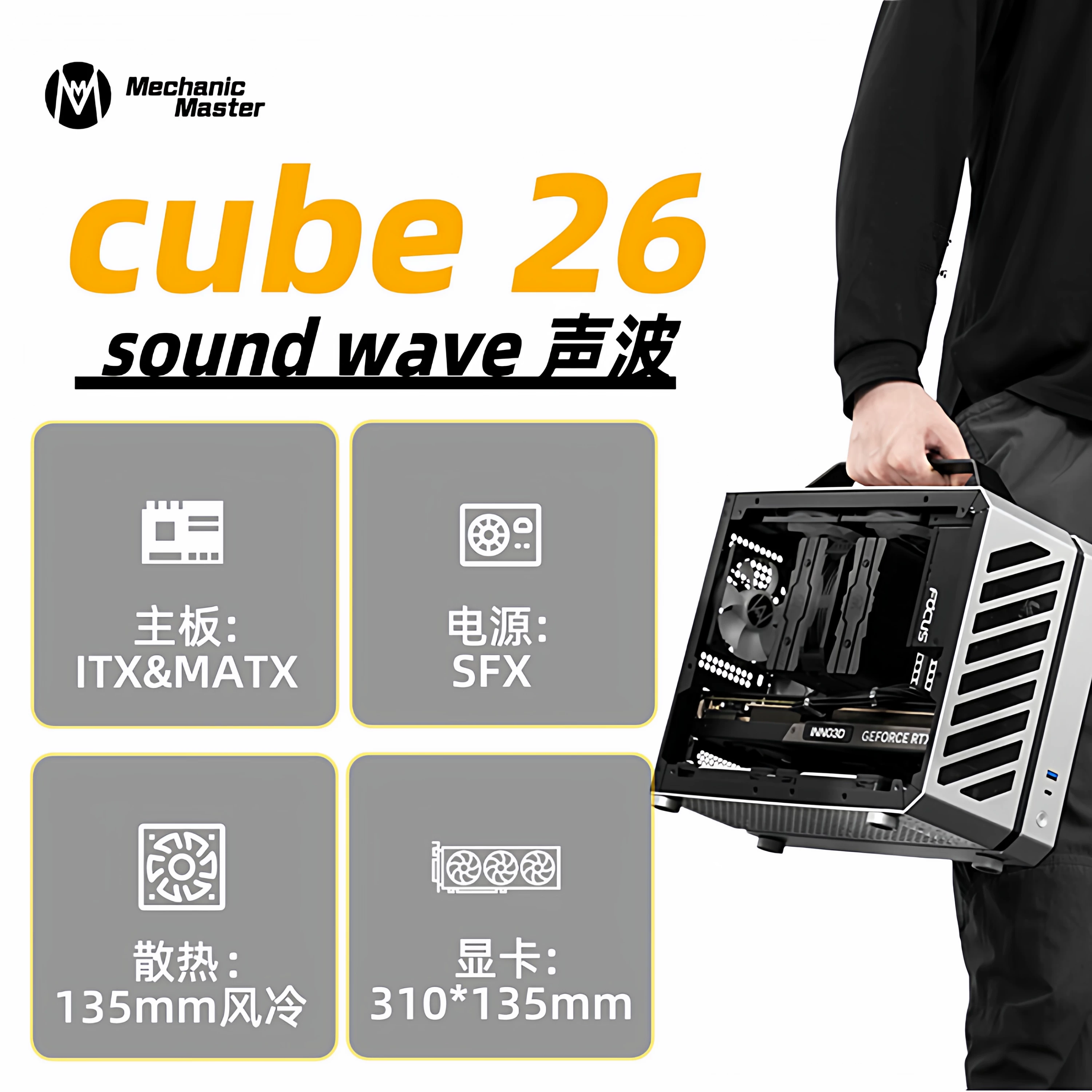 Механический Master C24AIR/C25/C26/C28/C30RPO C+MAX Портативный ITX Малый корпусной корпус