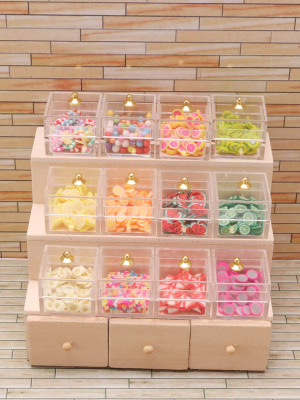 taobao agent Rizola miniature food play fruit stand candy cabinet pocket model 12 points doll house accessories scene diy China