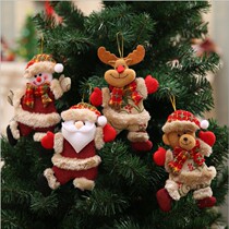 Christmas tree accessories Christmas doll dancing old Man snowman deer bear fabric doll small hanging gift