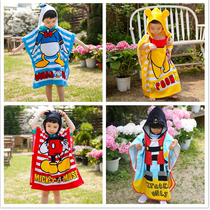 Childrens cartoon bath towel cotton cape baby bathrobe cloak children swimming bathrobe can prevent sand beach towel