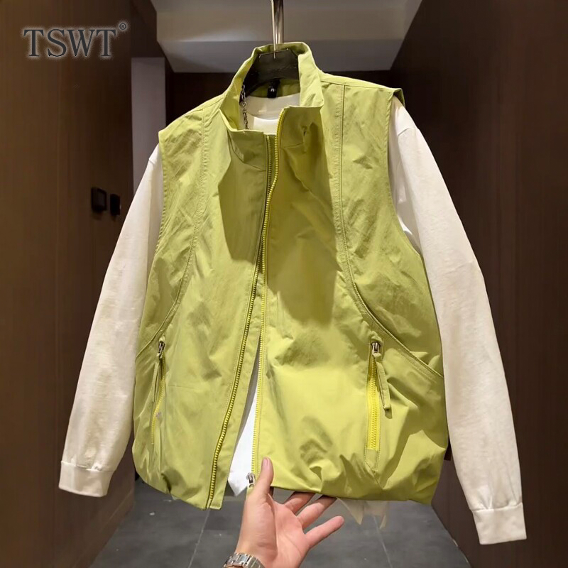 High-End New Style Workwear Outdoor Stand-Collar Jacket for Men, Spring and Autumn Loose Breathable Casual Sleeveless Vest Top High-End New Style Workwear Outdoor Stand-Collar Jacket for Men, Spring and Autumn Loose Breathable Casual Sleeveless Vest Top