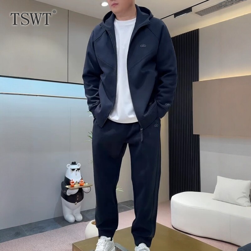 High-End Light Luxury Business Suit for Men, New Autumn and Winter Hooded Loose Solid Color Casual Sports Jacket and Pants Set High-End Light Luxury Business Suit for Men, New Autumn and Winter Hooded Loose Solid Color Casual Sports Jacket and Pants Set