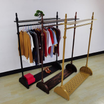 Clothing store display rack European-style horizontal bar clothes rack floor-standing balcony bedroom clothes drying rack iron coat rack home