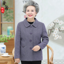 Middle Aged Jacket Woman 60-70-80-year-old Grandmother dress Spring-and-Autumn blouses mother-in-lady dress with autumn dress Long sleeves Surge