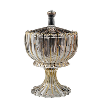 European high-end luxury creative crystal glass simple wedding sugar jar household candy jar with lid storage box for ornaments